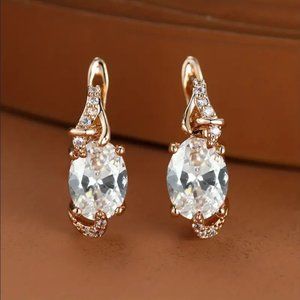 14K Gold Hanging Drop 1ct Diamond Womens Earrings Ladies 14 Karat Jewelry NEW